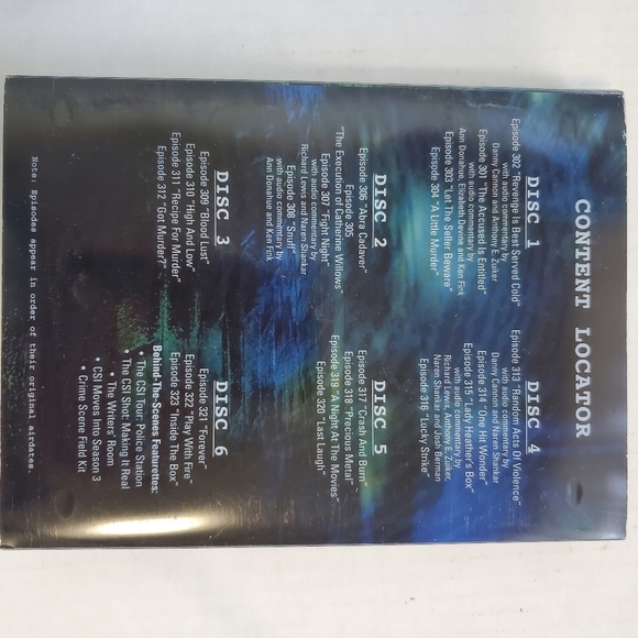 CSI: Crime Scene Investigation - The Complete Third Season (DVD, 2004, 6-Disc) - Picture 10 of 10